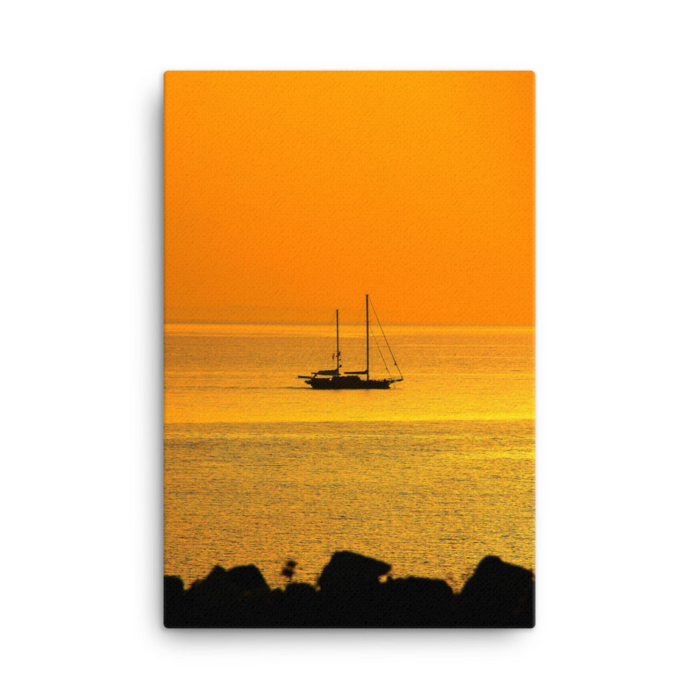 Leinwand - a ship on golden sea Kuratoren von artlia 61x91 cm (24″×36″) artlia