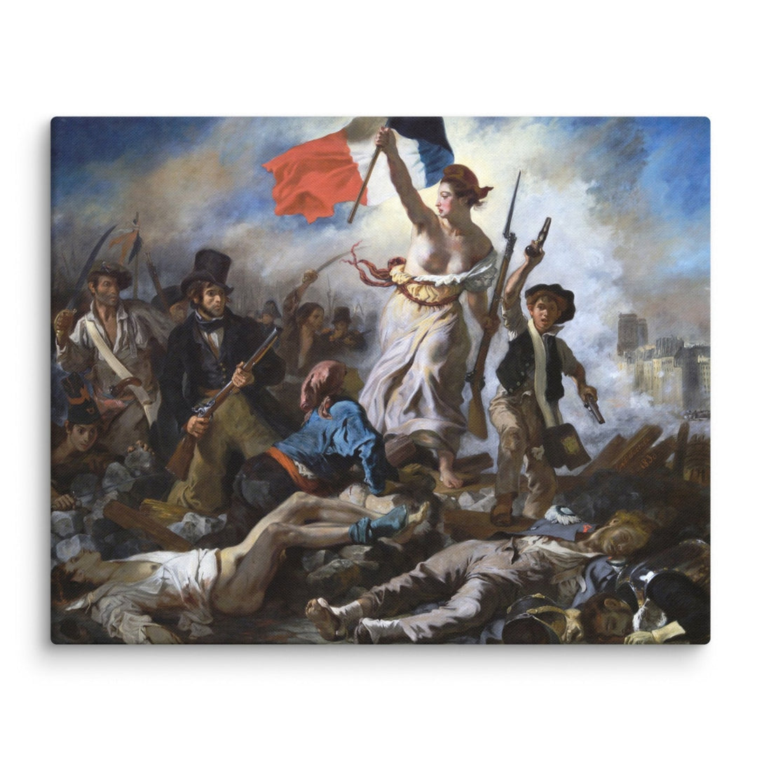 Leinwand - Eugène Delacroix, Die Freiheit führt das Volk Eugène Delacroix ohne Rahmen / 41x51 cm (16″×20″) artlia