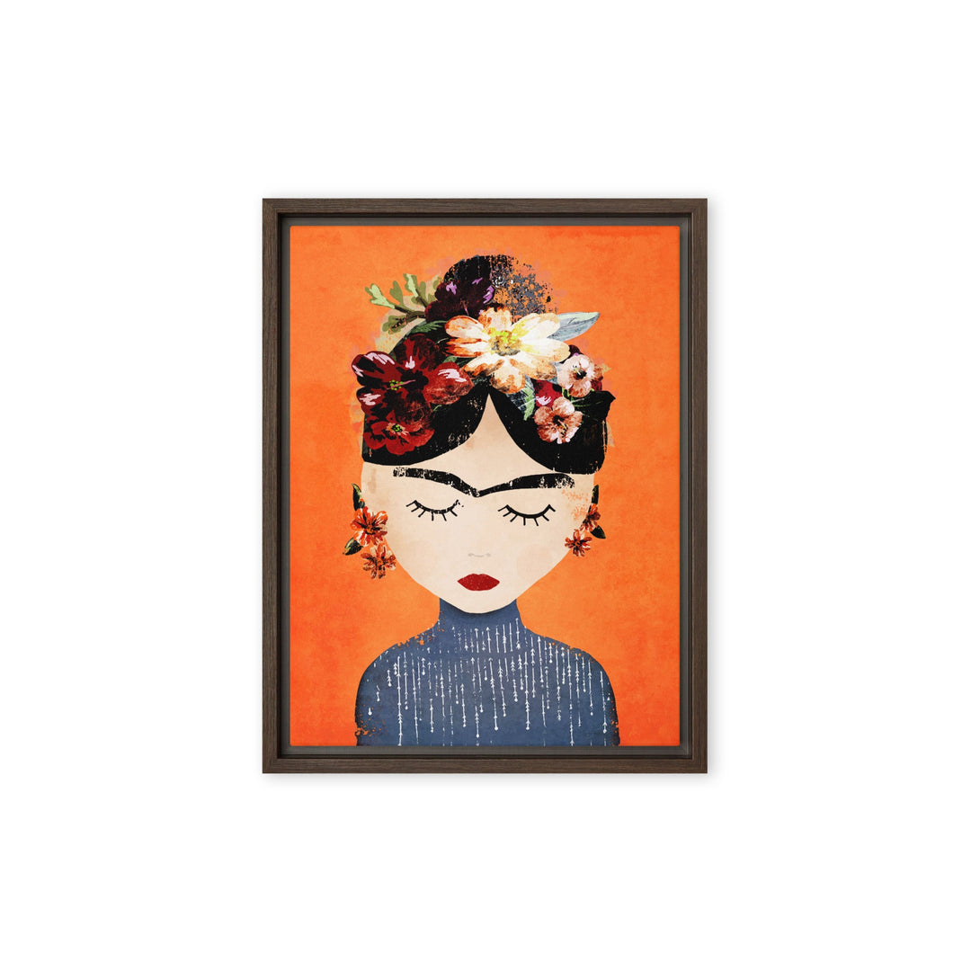 Leinwand - Frida Kahlo Orange Kuratoren von artlia Braun / 31x41 cm (12″×16″) artlia