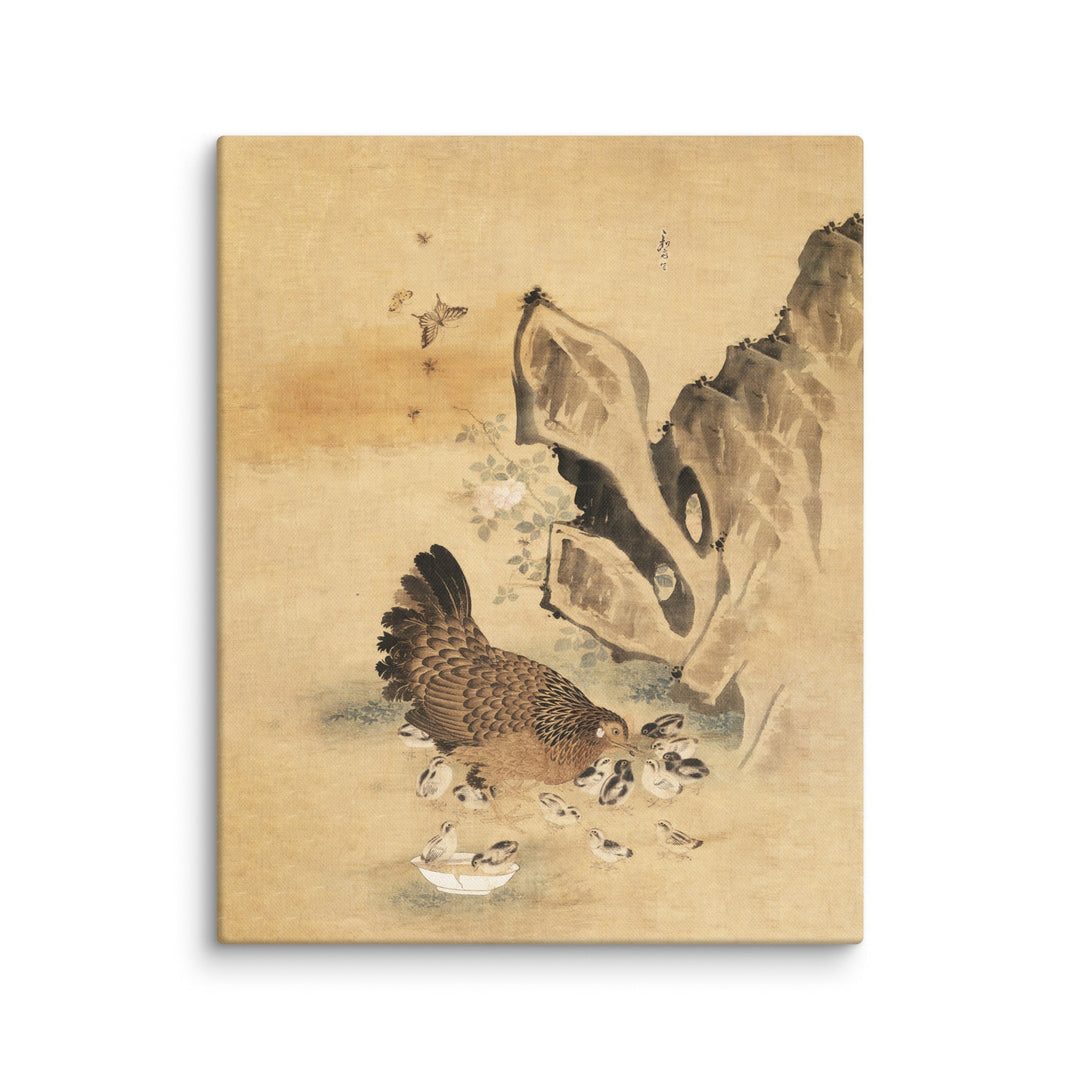 Leinwand - Henne und Küken, Byeon Sang-byeok Byeon Sang-byeok ohne Rahmen / 41x51 cm (16″×20″) artlia