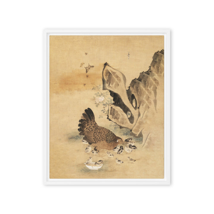 Leinwand - Henne und Küken, Byeon Sang-byeok Byeon Sang-byeok Weiß / 41x51 cm (16″×20″) artlia