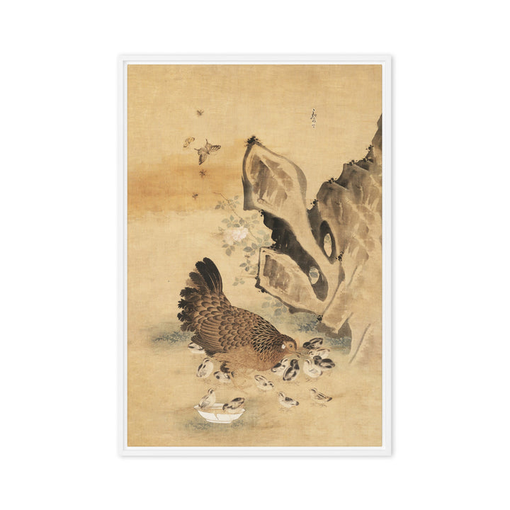 Leinwand - Henne und Küken, Byeon Sang-byeok Byeon Sang-byeok Weiß / 51x76 cm (20″×30″) artlia