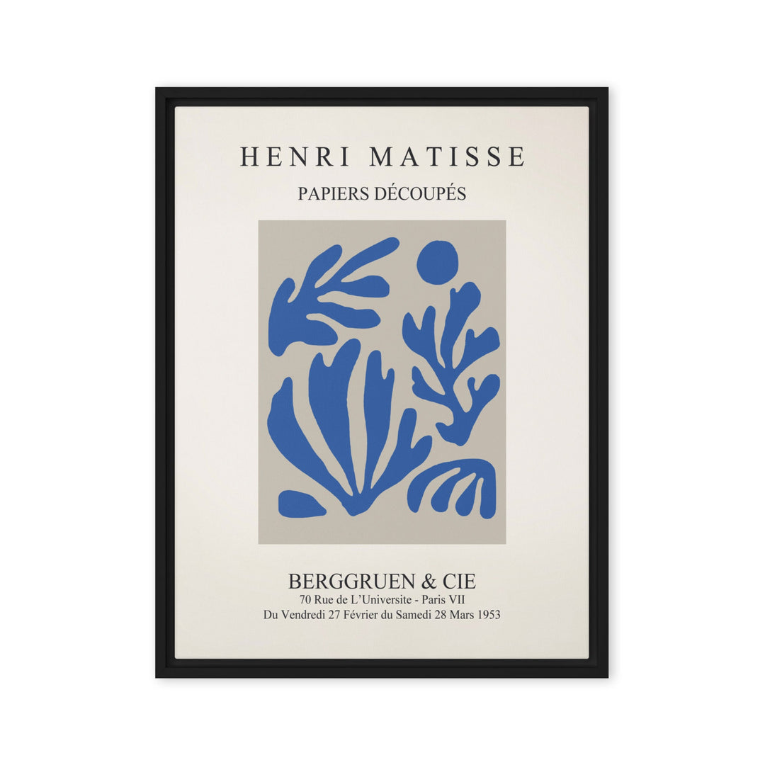 Leinwand - Henri Matisse, Papier Découpés blauer Garten I Henri Matisse Schwarz / 46x61 cm (18″×24″) artlia