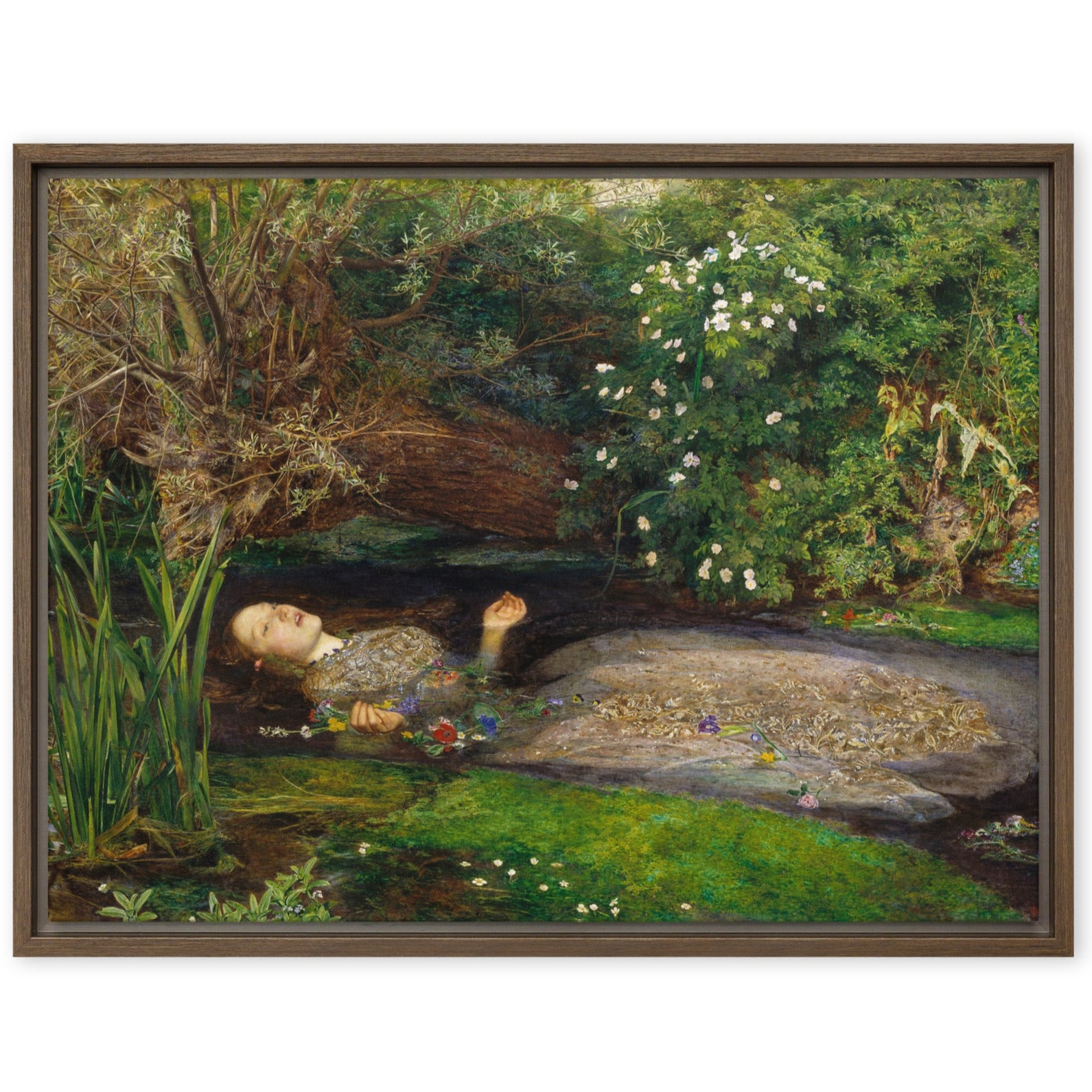 Leinwand - John Everett Millais, Ophelia John Everett Millais Braun / 46x61 cm (18″×24″) artlia