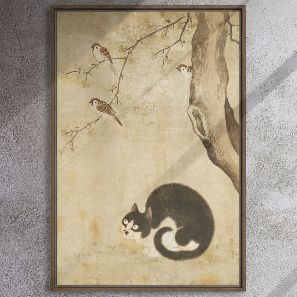Leinwand - Katze und Spatzen, Byeon Sang-byeok Byeon Sang-byeok artlia