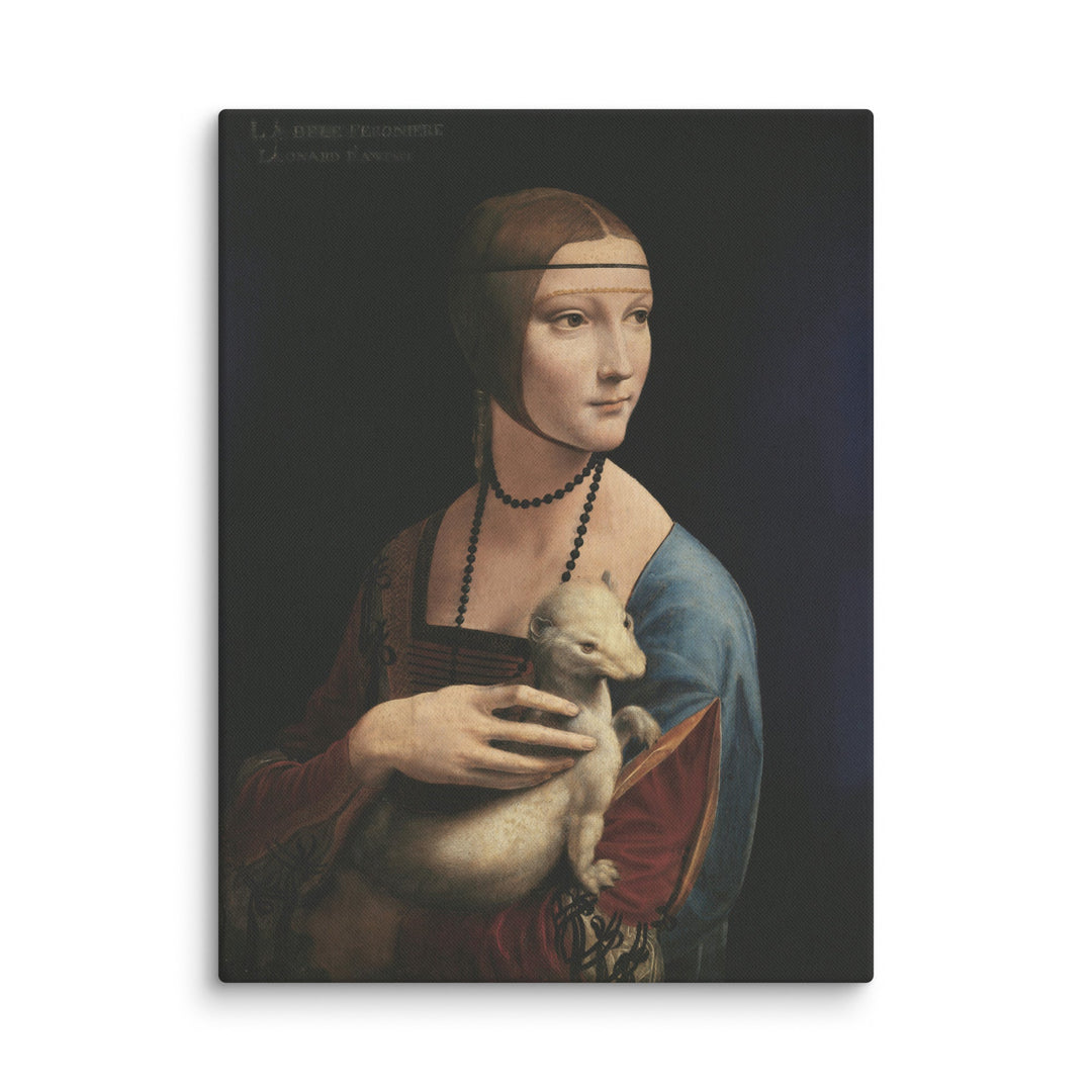 Leinwand - Leonardo da Vinci, Dame mit dem Hermelin Leonardo da Vinci ohne Rahmen / 31x41 cm (12″×16″) artlia
