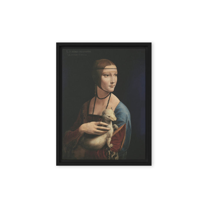 Leinwand - Leonardo da Vinci, Dame mit dem Hermelin Leonardo da Vinci Schwarz / 31x41 cm (12″×16″) artlia