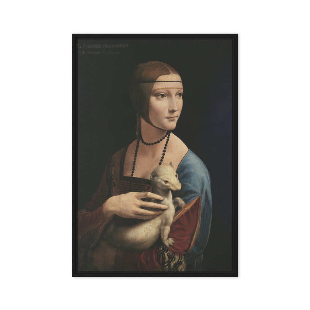Leinwand - Leonardo da Vinci, Dame mit dem Hermelin Leonardo da Vinci Schwarz / 51x76 cm (20″×30″) artlia