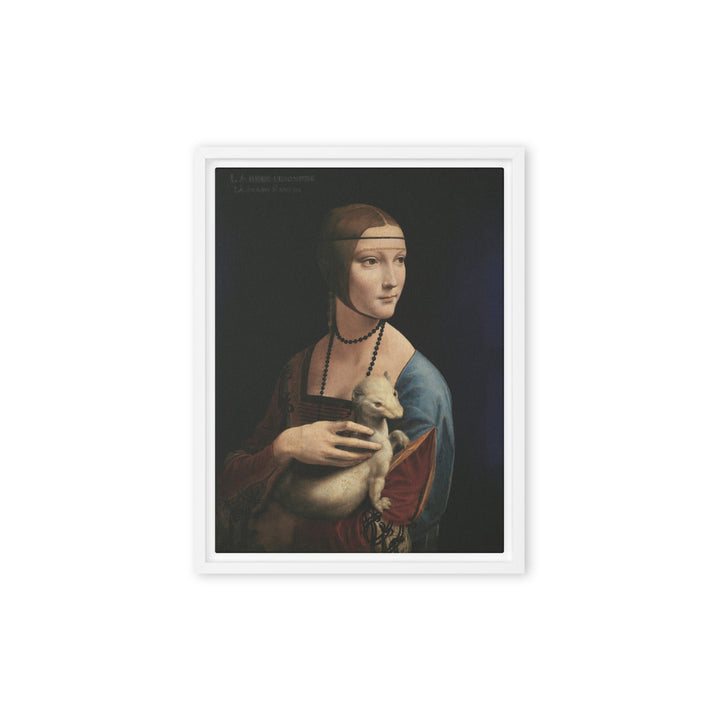 Leinwand - Leonardo da Vinci, Dame mit dem Hermelin Leonardo da Vinci Weiß / 31x41 cm (12″×16″) artlia