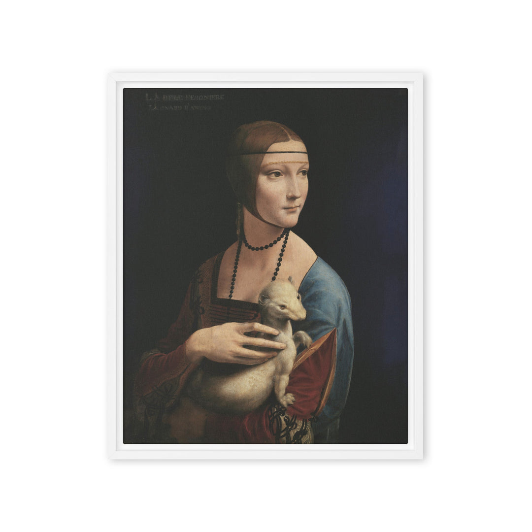 Leinwand - Leonardo da Vinci, Dame mit dem Hermelin Leonardo da Vinci Weiß / 41x51 cm (16″×20″) artlia