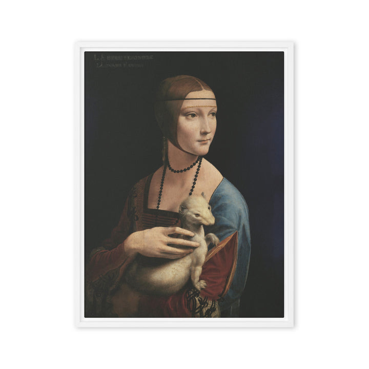 Leinwand - Leonardo da Vinci, Dame mit dem Hermelin Leonardo da Vinci Weiß / 46x61 cm (18″×24″) artlia