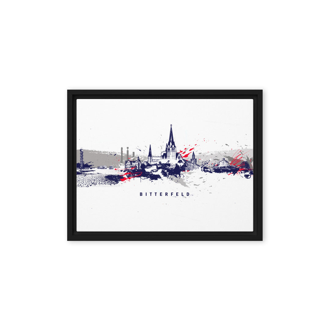 Leinwand - Skyline Bitterfeld Marko Kurth Schwarz / 31x41 cm (12″×16″) artlia