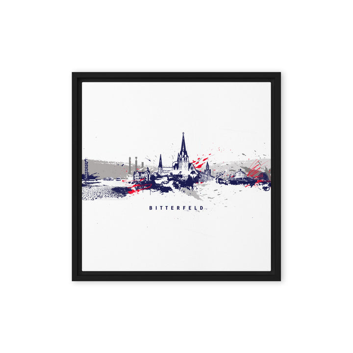 Leinwand - Skyline Bitterfeld Marko Kurth Schwarz / 41x41 cm (16″×16″) artlia