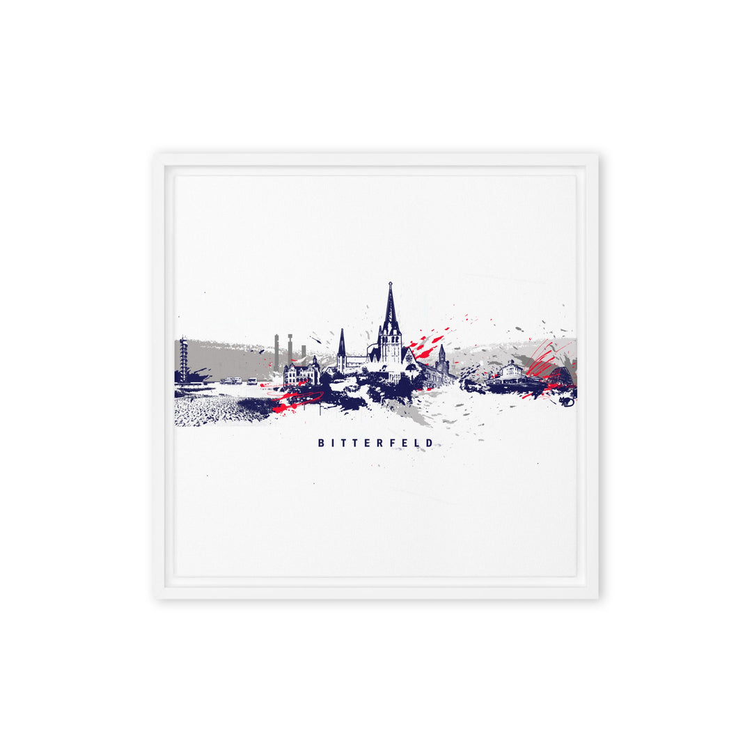 Leinwand - Skyline Bitterfeld Marko Kurth Weiß / 41x41 cm (16″×16″) artlia