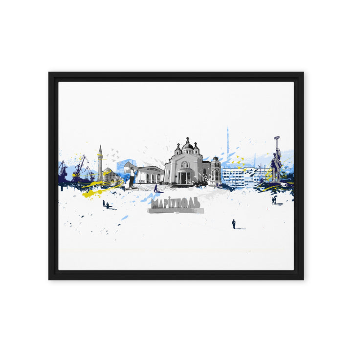 Leinwand - Skyline Mariupol Marko Kurth Schwarz / 41x51 cm (16″×20″) artlia