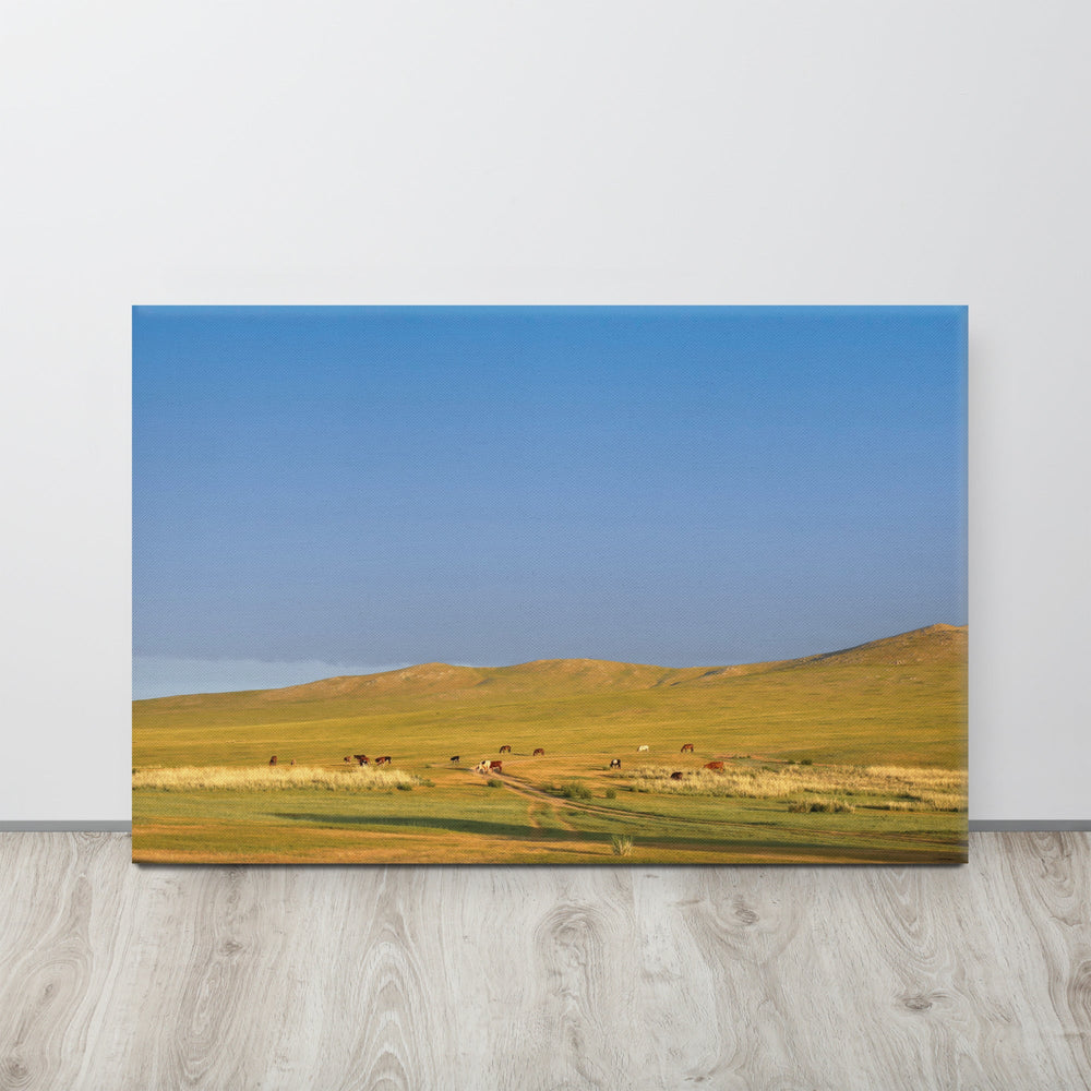 Leinwand - Steppe on a calm morning, Mongolia Young Han Song artlia