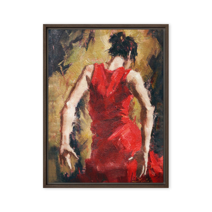 Leinwand - Tango Woman in Red Dress Kuratoren von artlia Braun / 46x61 cm (18″×24″) artlia