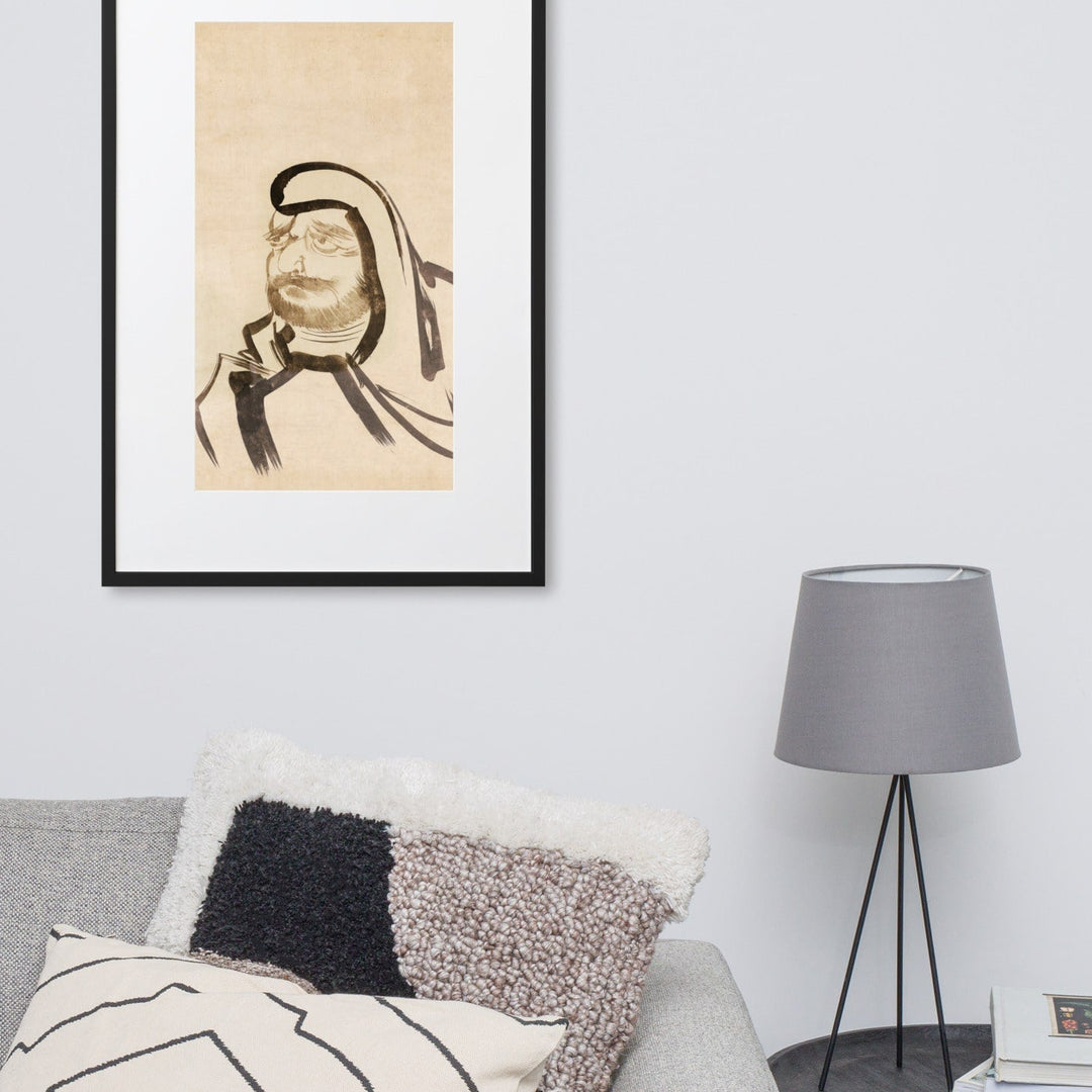 matte-paper-framed-poster-with-mat-_cm_-black-61x91-cm-bodhidharma-daruma-in-tuschmalerei-myeong-guk-kim