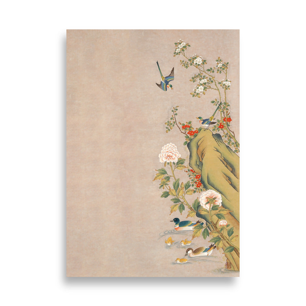 poster-70x100-cm-poster-seungmin-yoon-blumen-und-voegel