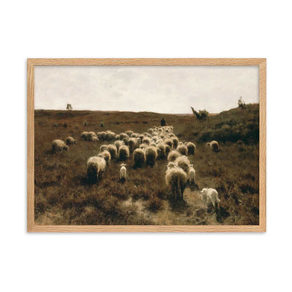 Poster - Anton Mauve, The Return of the Flock, Laren Anton Mauve Oak / 50×70 cm artlia