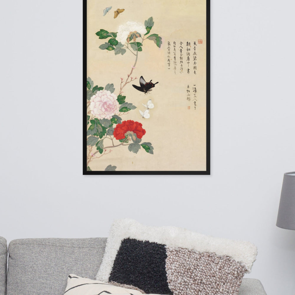 Poster - Blumen und Schmetterlinge Nam Gye-u artlia