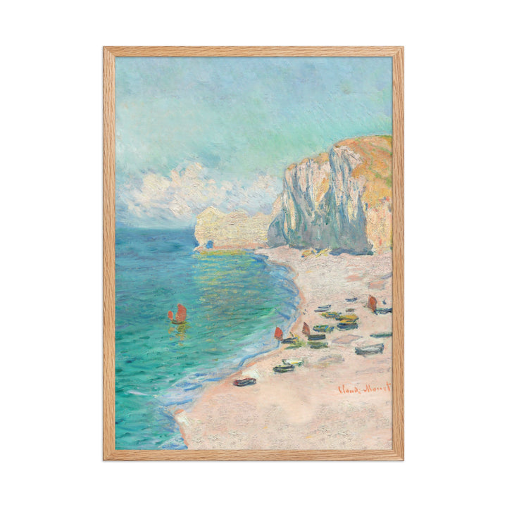 Poster - Claude Monet, Étretat: The Beach and the Falaise d'Amont Oak / 50×70 cm artlia