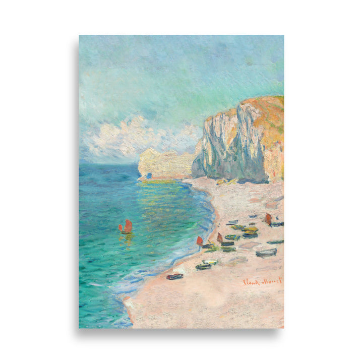 Poster - Claude Monet, Étretat: The Beach and the Falaise d'Amont ohne Rahmen / 21×30 cm artlia