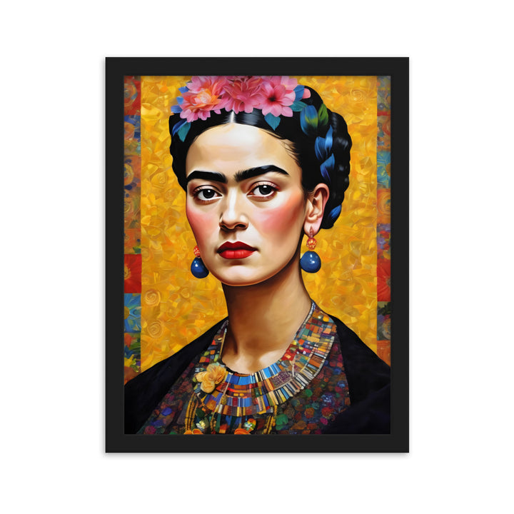 Poster - Frida Kahlo in the style of Gustav Klimt Kuratoren von artlia Schwarz / 30×40 cm artlia