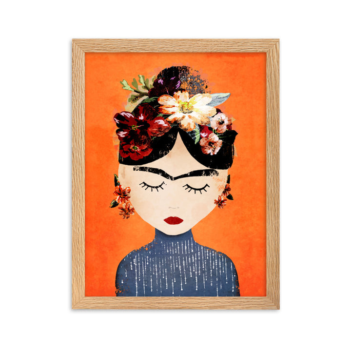 Poster - Frida Kahlo Orange Kuratoren von artlia Oak / 30×40 cm artlia