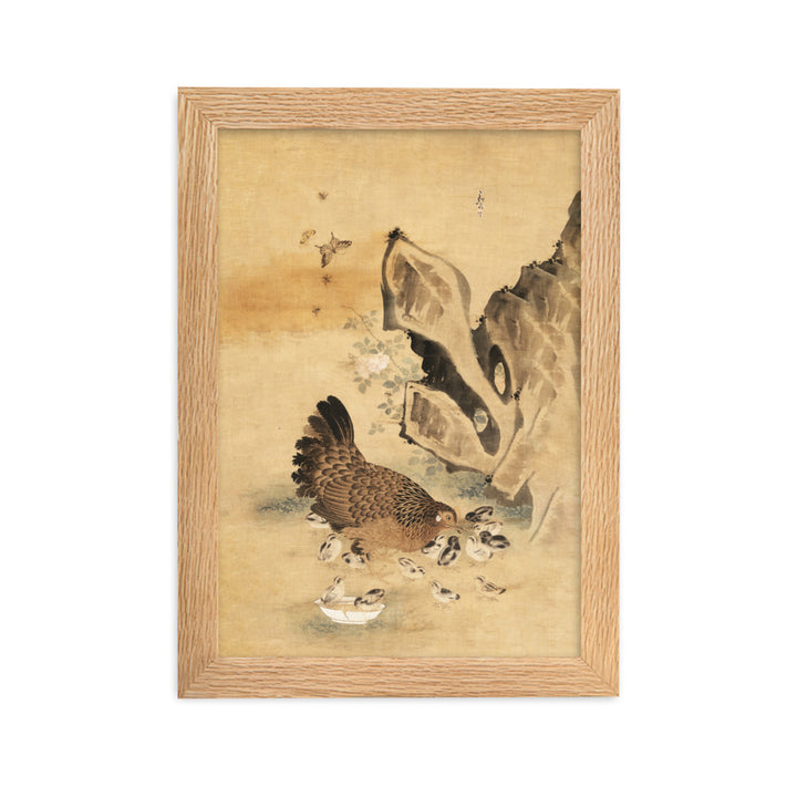 Poster - Henne und Küken, Byeon Sang-byeok Byeon Sang-byeok Oak / 21×30 cm artlia