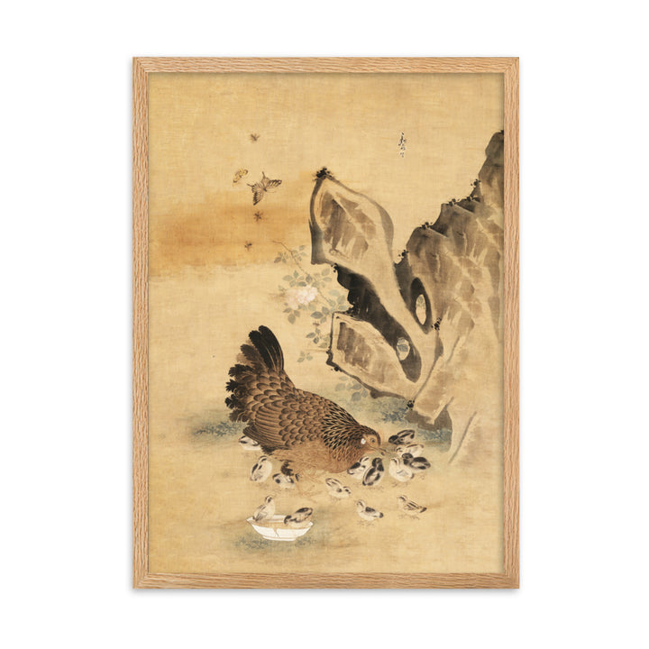 Poster - Henne und Küken, Byeon Sang-byeok Byeon Sang-byeok Oak / 50×70 cm artlia