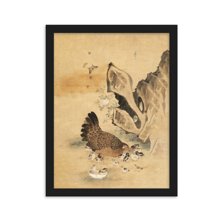 Poster - Henne und Küken, Byeon Sang-byeok Byeon Sang-byeok Schwarz / 30×40 cm artlia
