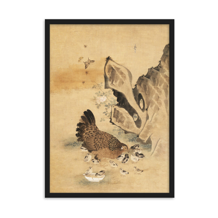 Poster - Henne und Küken, Byeon Sang-byeok Byeon Sang-byeok Schwarz / 50×70 cm artlia