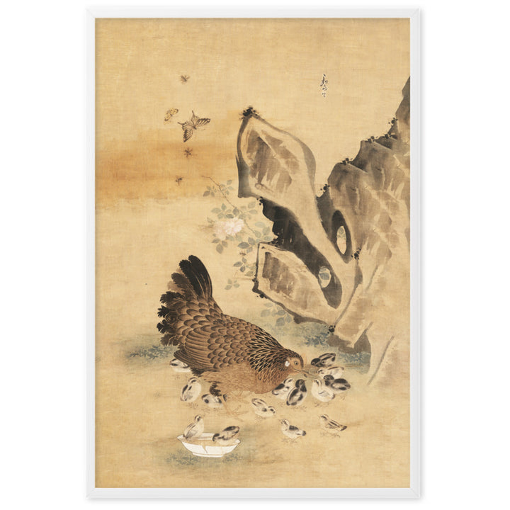 Poster - Henne und Küken, Byeon Sang-byeok Byeon Sang-byeok Weiß / 61×91 cm artlia