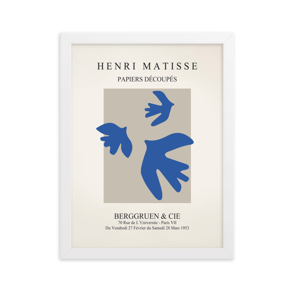 Poster - Henri Matisse, blaue Vögel Henri Matisse Weiß / 30×40 cm artlia