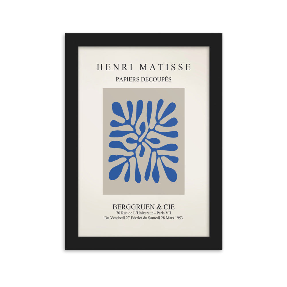 Poster - Henri Matisse, Papier Découpés blaue Blätter Henri Matisse Schwarz / 21×30 cm artlia