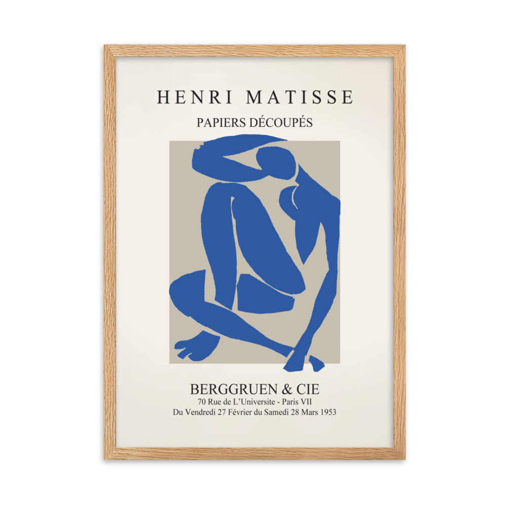 Poster - Henri Matisse, Papier Découpés blauer Akt Henri Matisse Oak / 50×70 cm artlia