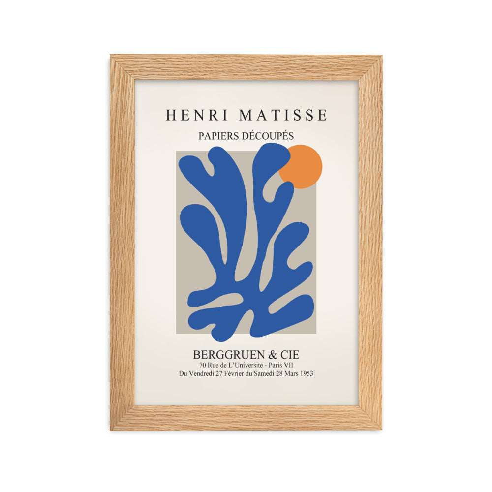 Poster - Henri Matisse, Papier Découpés blauer Garten II Henri Matisse Oak / 21×30 cm artlia