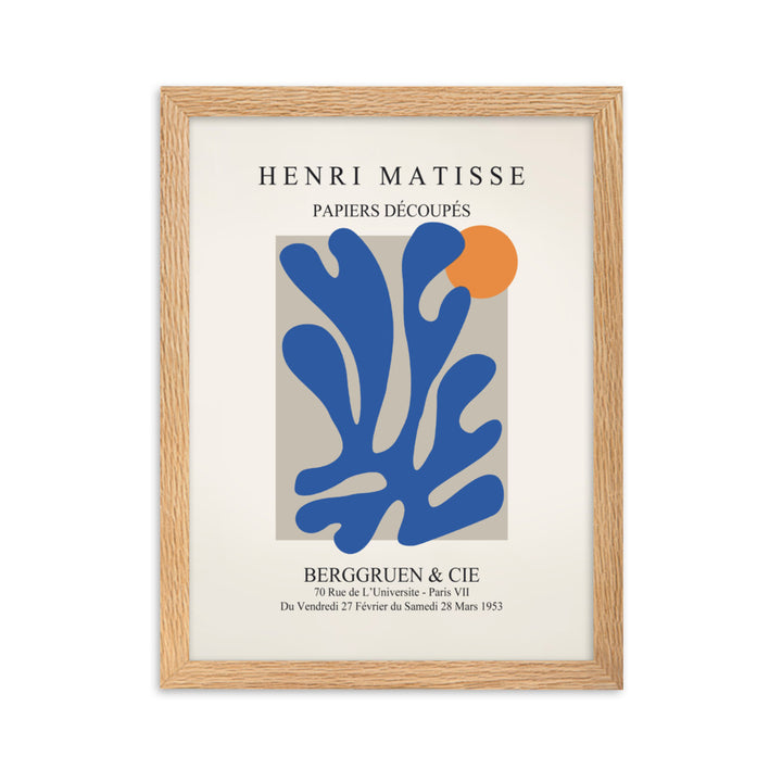 Poster - Henri Matisse, Papier Découpés blauer Garten II Henri Matisse Oak / 30×40 cm artlia