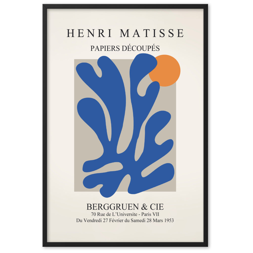 Poster - Henri Matisse, Papier Découpés blauer Garten II Henri Matisse Schwarz / 61×91 cm artlia