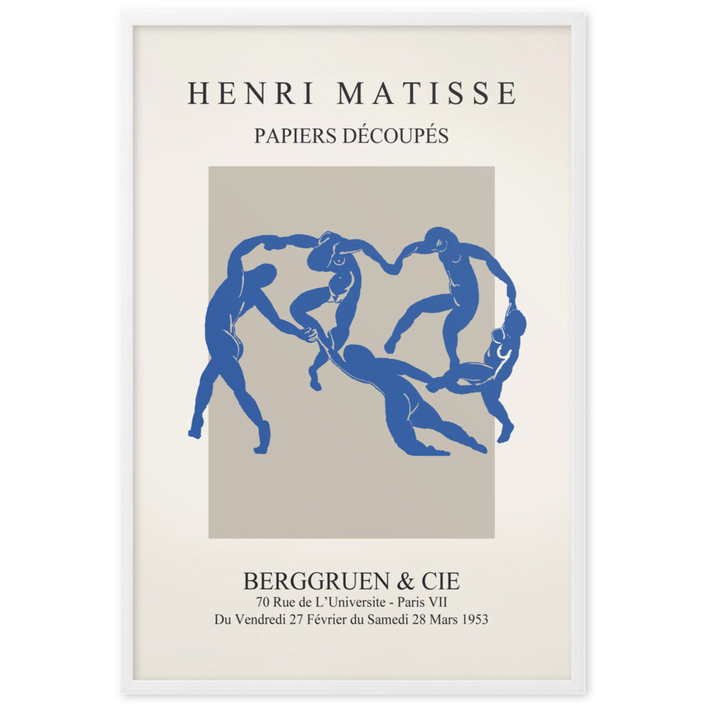 Poster - Henri Matisse, Papier Découpés blauer Tanz Henri Matisse Weiß / 61×91 cm artlia