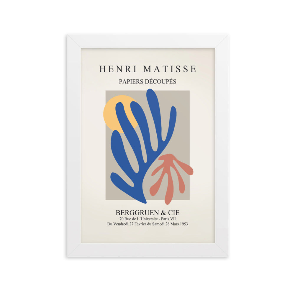 Poster - Henri Matisse, Papier Découpés bunter Garten Henri Matisse Weiß / 21×30 cm artlia