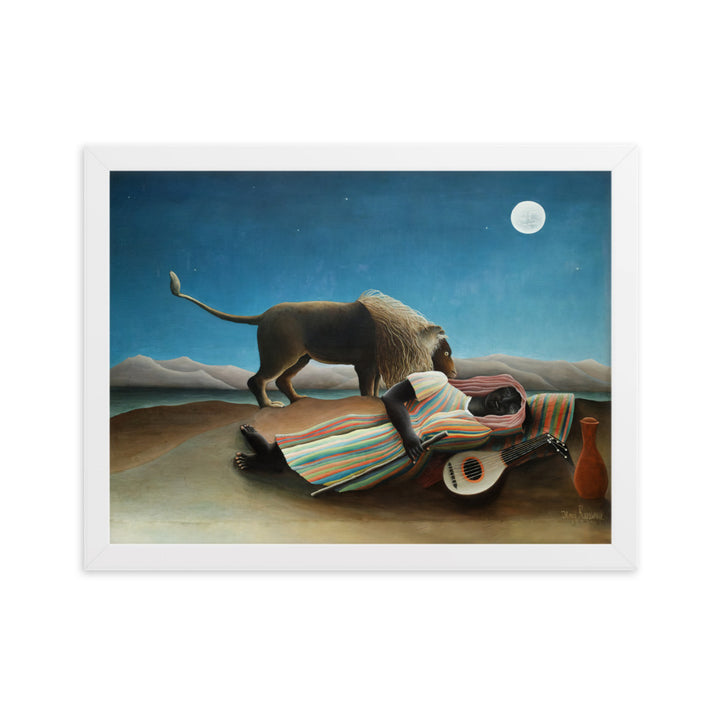 Poster - Henri Rousseau, Die schlafende Zigeunerin Henri Rousseau Weiß / 30×40 cm artlia