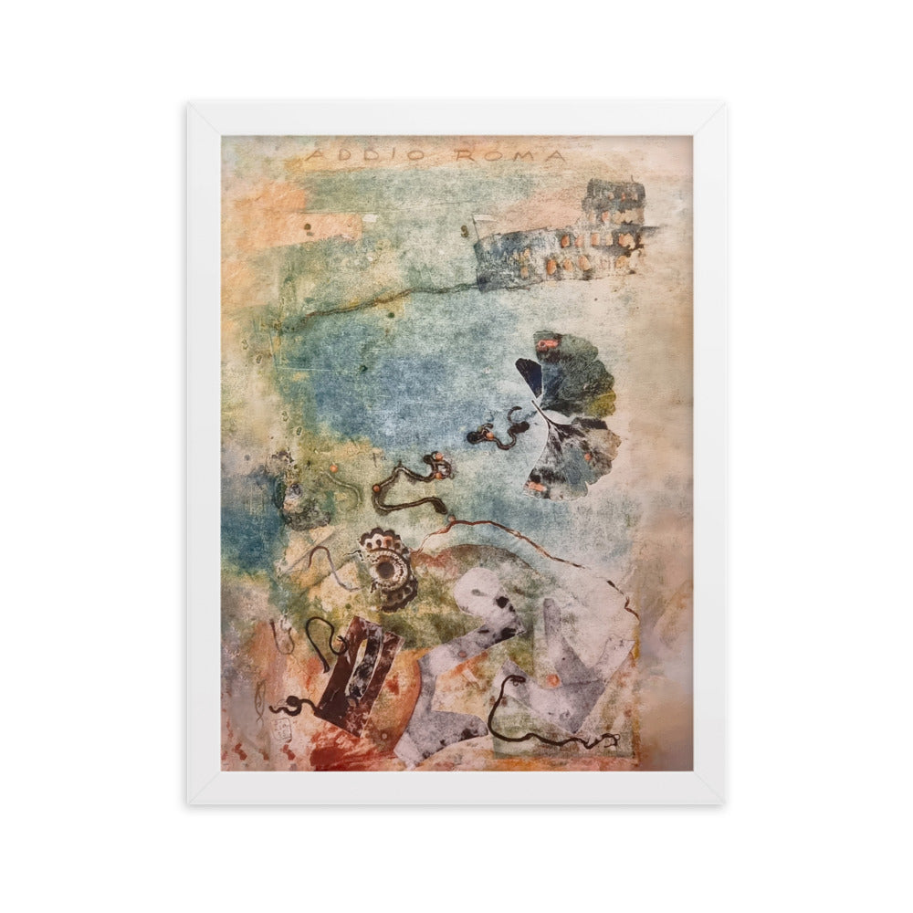 Poster - Lia Broecker-Jakob, Monotypie 5971 addio roma Weiß / 30×40 cm artlia