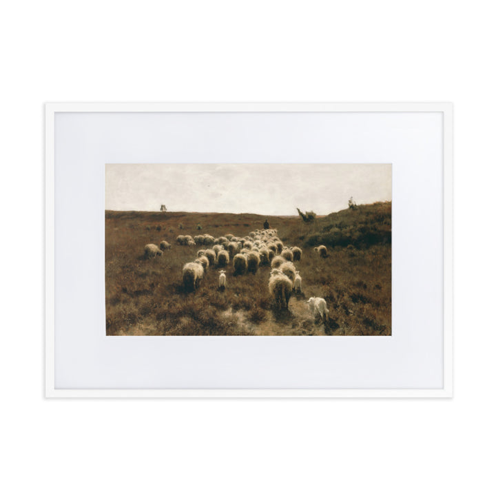 Poster mit Passepartout - Anton Mauve, The Return of the Flock, Laren Anton Mauve Weiß / 50×70 cm artlia