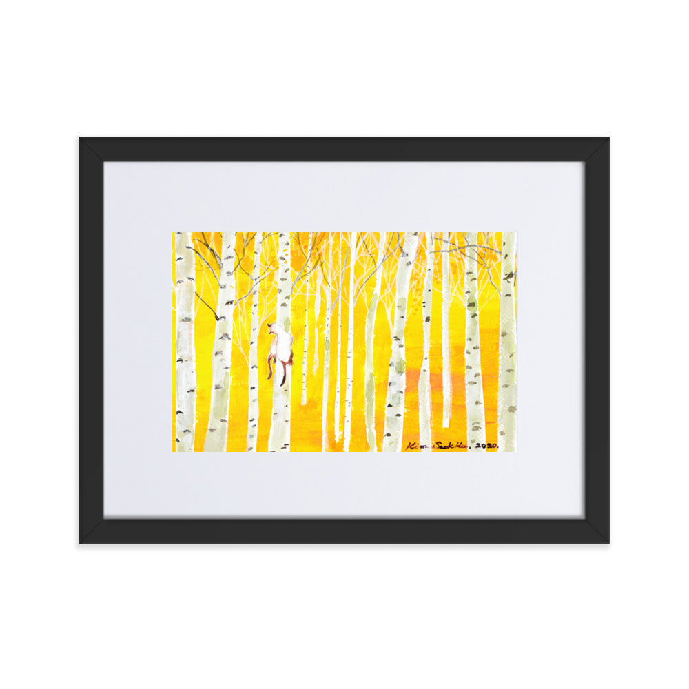 Poster mit Passepartout - Birkenwald Birch Forest Seokhee Kim Schwarz / 30×40 cm artlia