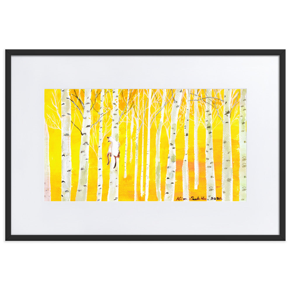 Poster mit Passepartout - Birkenwald Birch Forest Seokhee Kim Schwarz / 61×91 cm artlia