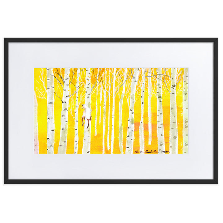 Poster mit Passepartout - Birkenwald Birch Forest Seokhee Kim Schwarz / 61×91 cm artlia