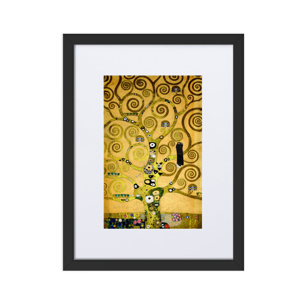 Poster mit Passepartout - Gustav Klimt, der Lebensbaum artlia Schwarz / 30×40 cm artlia