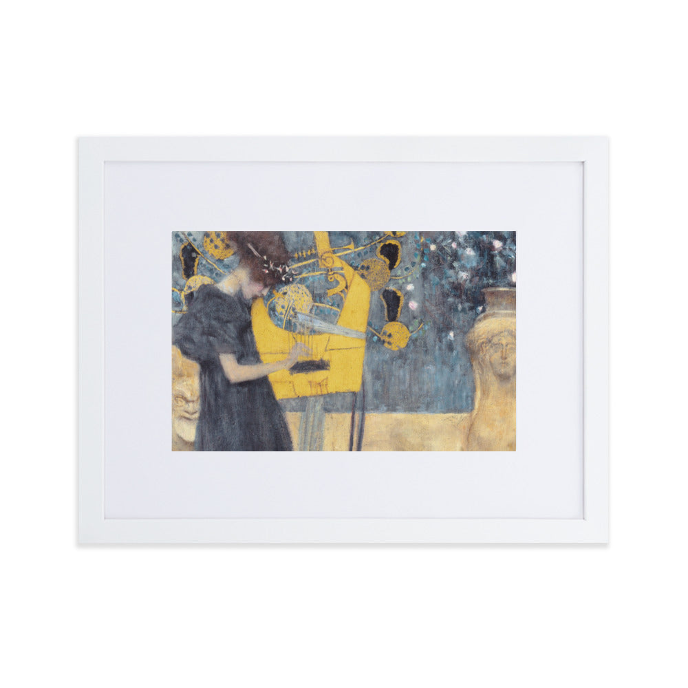 Poster mit Passepartout - Gustav Klimt, Die Musik Gustav Klimt Weiß / 30×40 cm artlia